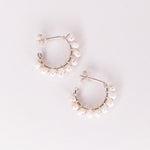 Beaume blanc - Boucles d'oreilles creoles precieuses en perle de culture blanche or ou argent 