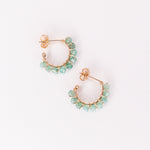 Beaume vert - Boucles d'oreilles creoles aventurine verte or ou argent 