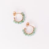 Beaume vert - Boucles d'oreilles creoles aventurine verte or ou argent 