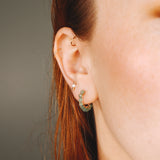 Beaume vert - Boucles d'oreilles creoles aventurine verte or ou argent 