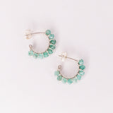 Beaume vert - Boucles d'oreilles creoles aventurine verte or ou argent 