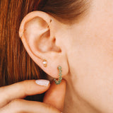 Beaume vert - Boucles d'oreilles creoles aventurine verte or ou argent 