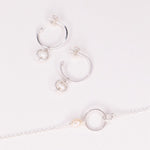 Bracelet et creoles - Parure femme bijoux precieux perle de culture or argent 
