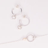Bracelet et creoles - Parure femme bijoux precieux perle de culture or argent 