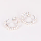 Capraia - Boucles d'oreilles puces illusion creoles perles de culture or argent 