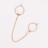 Certosa - Piercing boucles d'oreilles créoles jumelles chaine perle de culture or argent 