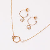 Collier et créoles - Parure bijoux precieux perle de culture or argent 