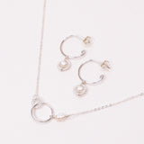 Collier et creoles - Parure femme bijoux precieux perle de culture or argent 