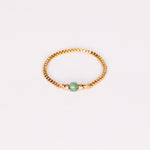 Ellé vert - Bague chainette aventurine verte or ou argent 