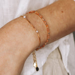 Eure blanc - Bracelet chaine maille venitienne femme perle de culture or argent 