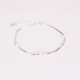 Eure blanc - Bracelet chaine maille venitienne femme perle de culture or argent 
