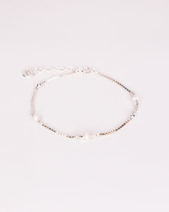 Eure blanc - Bracelet chaine maille venitienne femme perle de culture or argent 