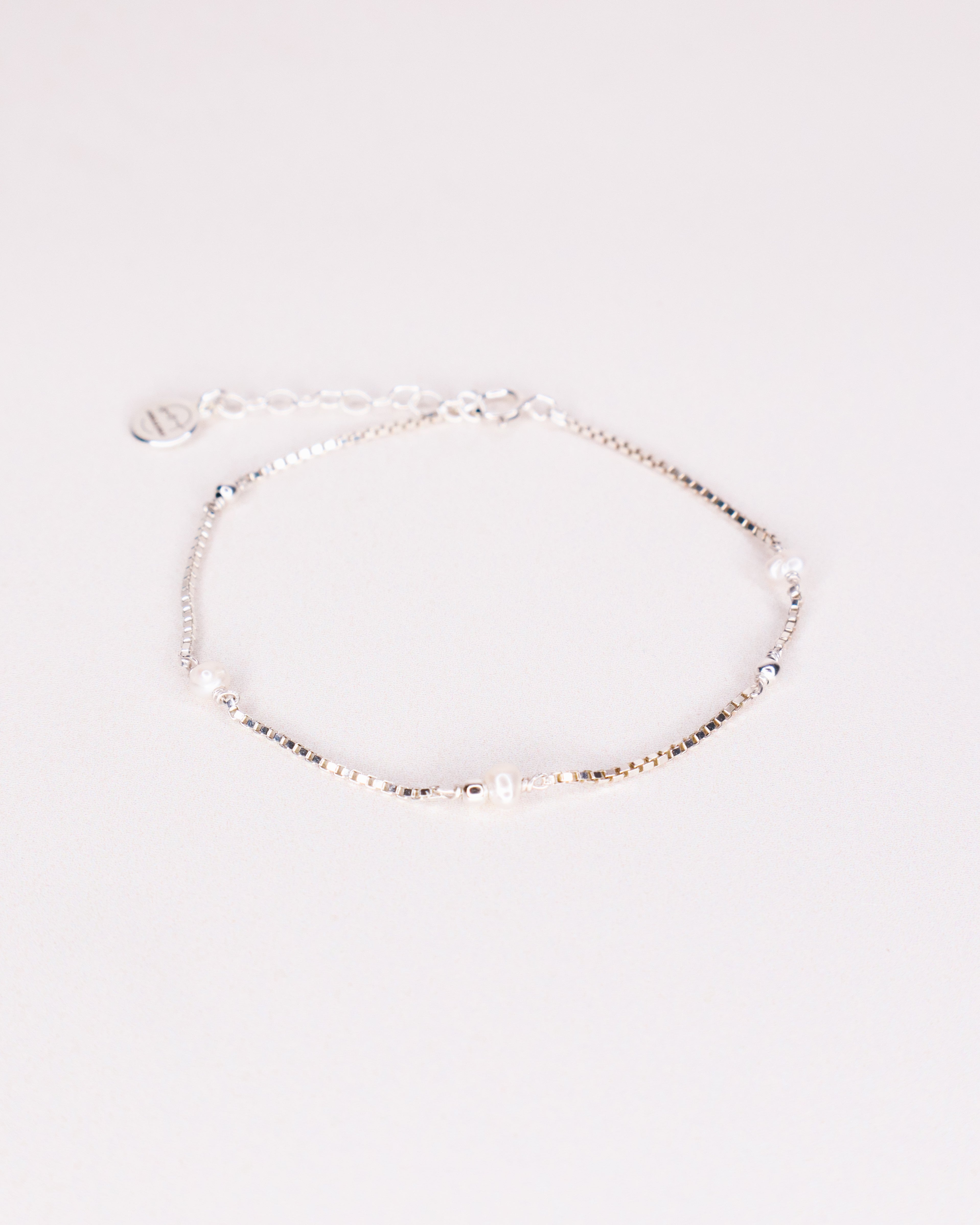 Eure blanc - Bracelet chaine maille venitienne femme perle de culture or argent 