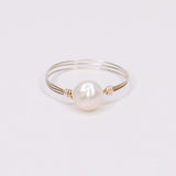 Gaiola - Bague multirangs perle de culture centrale or ou argent 