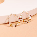 Giudecca - Boucles d'oreilles creoles femme perles de culture et jaspe or ou argent 