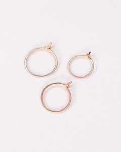 Guilaki - coffret boucles d'oreilles creoles 3 tailles or argent 