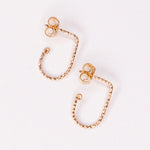 Helix - Boucles d'oreilles puces demi rondes diamantees or ou argent 