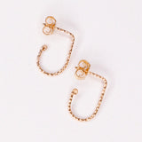 Helix - Boucles d'oreilles puces demi rondes diamantees or ou argent 
