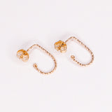 Helix - Boucles d'oreilles puces demi rondes diamantees or ou argent 