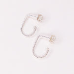Helix - Boucles d'oreilles puces demi rondes diamantees or ou argent 