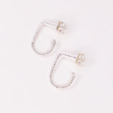 Helix - Boucles d'oreilles puces demi rondes diamantees or ou argent 