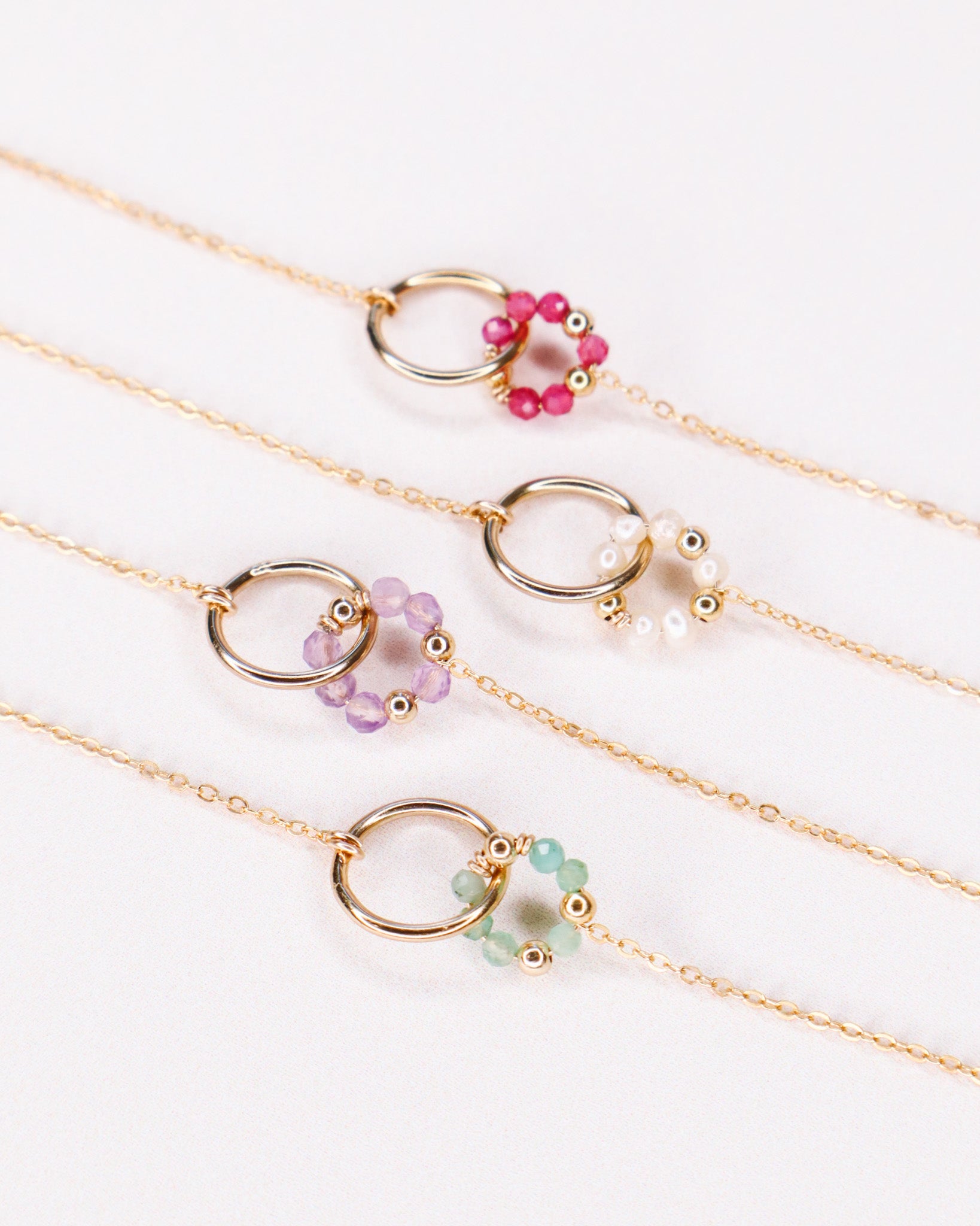 Karoo - Bracelet femme personnalisable pierres precieuses de naissance or ou argent 