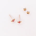 Love - Boucles d'oreilles puces grenat or ou argent 
