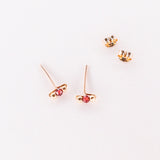 Love - Boucles d'oreilles puces grenat or ou argent 