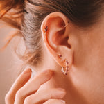 Love - Boucles d'oreilles puces grenat or ou argent 