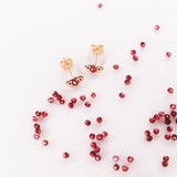 Love - Boucles d'oreilles puces grenat or ou argent 