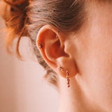 Love - Boucles d'oreilles puces grenat or ou argent 