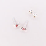 Love - Boucles d'oreilles puces grenat or ou argent 