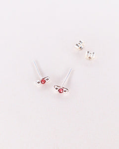 Love - Boucles d'oreilles puces grenat or ou argent 