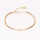 Lyre - bracelet jonc femme diamanté or ou argent