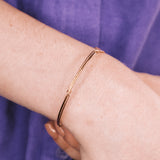 Lyre - bracelet jonc femme diamanté or ou argent
