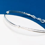 Lyre - bracelet jonc femme diamanté or ou argent