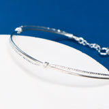 Lyre - bracelet jonc femme diamanté or ou argent