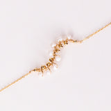 Lys blanc - Bracelet femme elegant tissage perle de culture or argent 