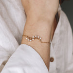 Lys blanc - Bracelet femme elegant tissage perle de culture or argent 
