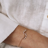 Lys blanc - Bracelet femme elegant tissage perle de culture or argent 