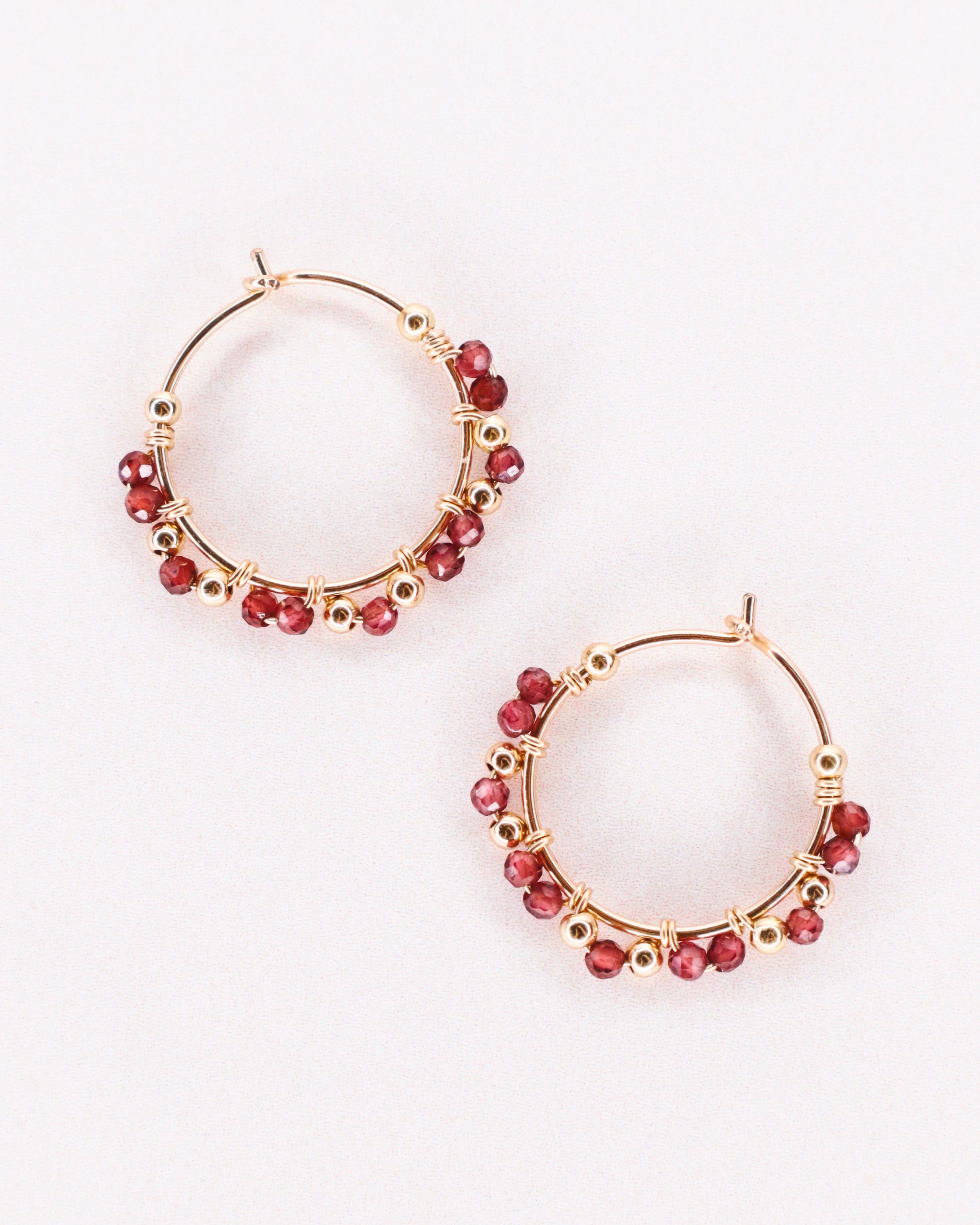 Munay - creoles femme or argent et grenat