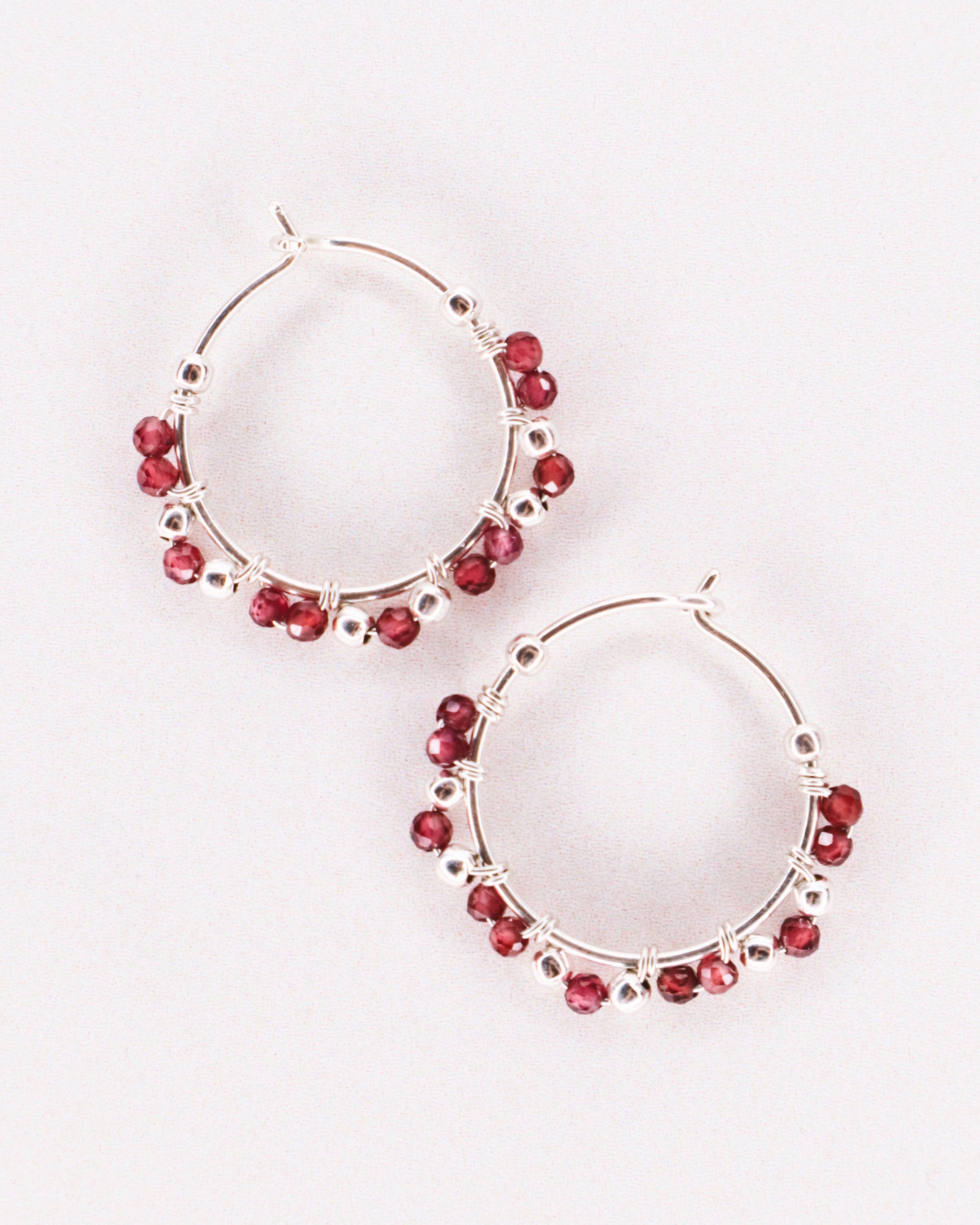 Munay - creoles femme or argent et grenat