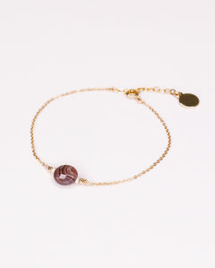 Nila - Bracelet femme agate botswana perle de culture or argent 