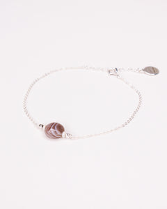 Nila - Bracelet femme agate botswana perle de culture or argent 