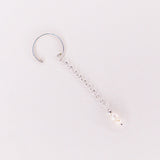 Orne blanc - faux piercing boucle d'oreille chaine perle de culture or argent 