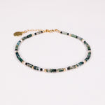 Oudis vert - bracelet pierres homme agate mousse vert or argent 