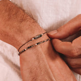 Oudis vert - bracelet pierres homme agate mousse vert or argent 