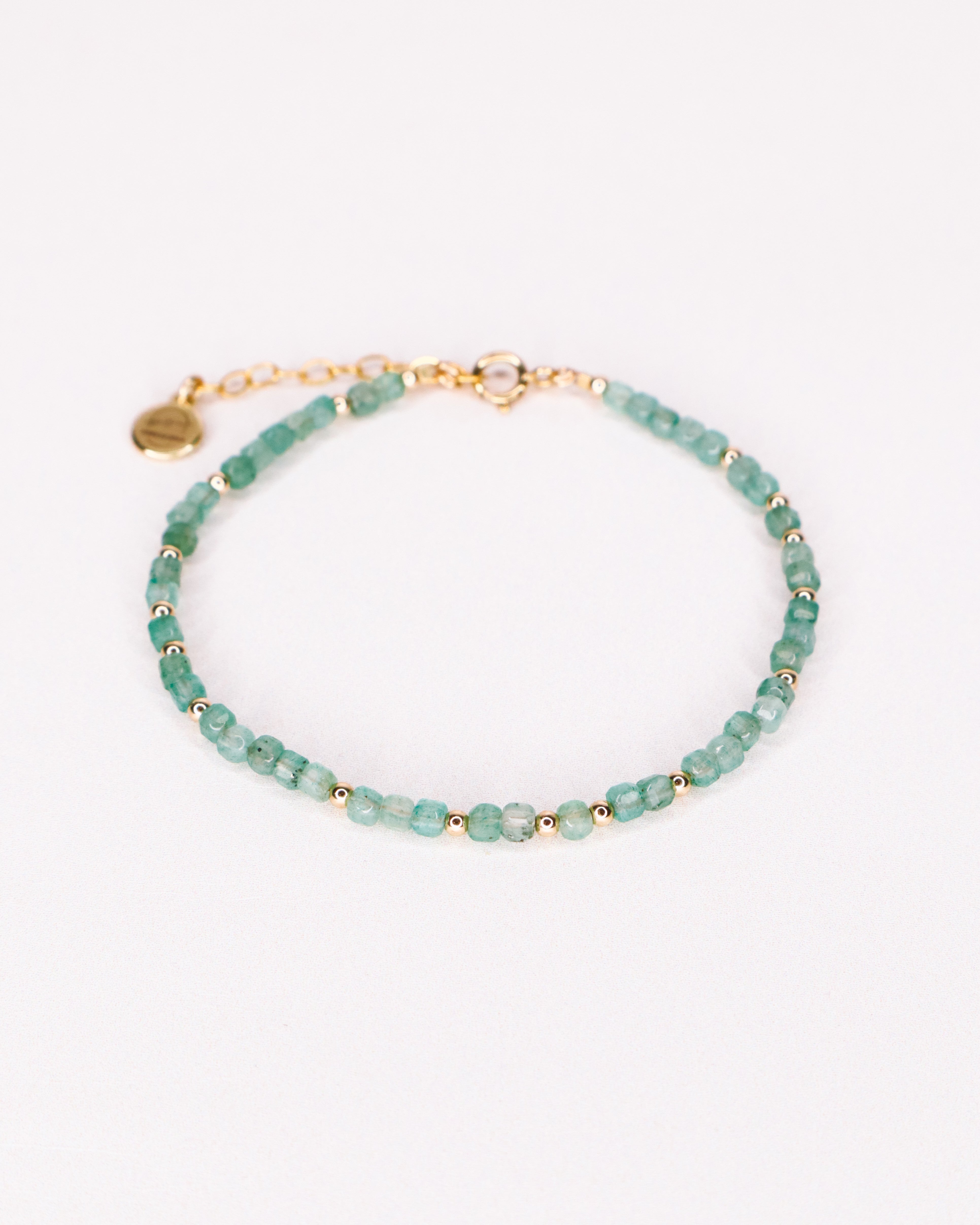 Ource vert - bracelet femme pierres aventurine verte or ou argent 
