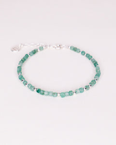 Ource vert - bracelet femme pierres aventurine verte or ou argent 