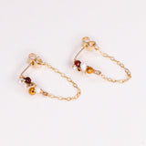 Ravia rouge - Boucles d'oreilles puces chainettes jaspe rouge perle de culture or ou argent 